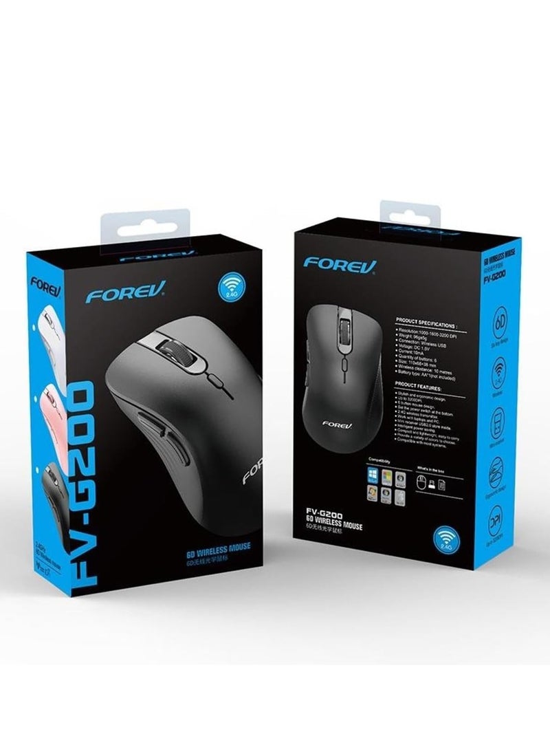 Forev Classic wireless mouse for computer and laptop, 10-meter range, 3200 dpi, model FV-G200, with high accuracy - for home and office use, comfortable design for the hand and bright colors  - Image 5