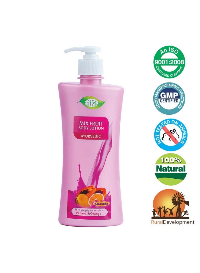 Meghdoot Natural Mix Fruit Intense Hydrating Body Lotion, Enriched With Extracts of Papaya & Orange for Pigmentation and Dry Skin, Soft and Glowing Skin, 500ml, Pack of 1 - Image 4