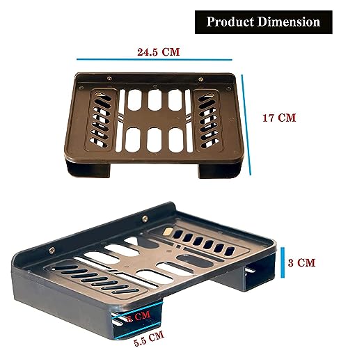XML Set Top Box Stand Holder WiFi Router Stand Wall Mount Stylish with Remote Holder Wall Shelves Rack Plastic Office,Home Living Room Storage Organizer TV Accessories (Black) - Image 5
