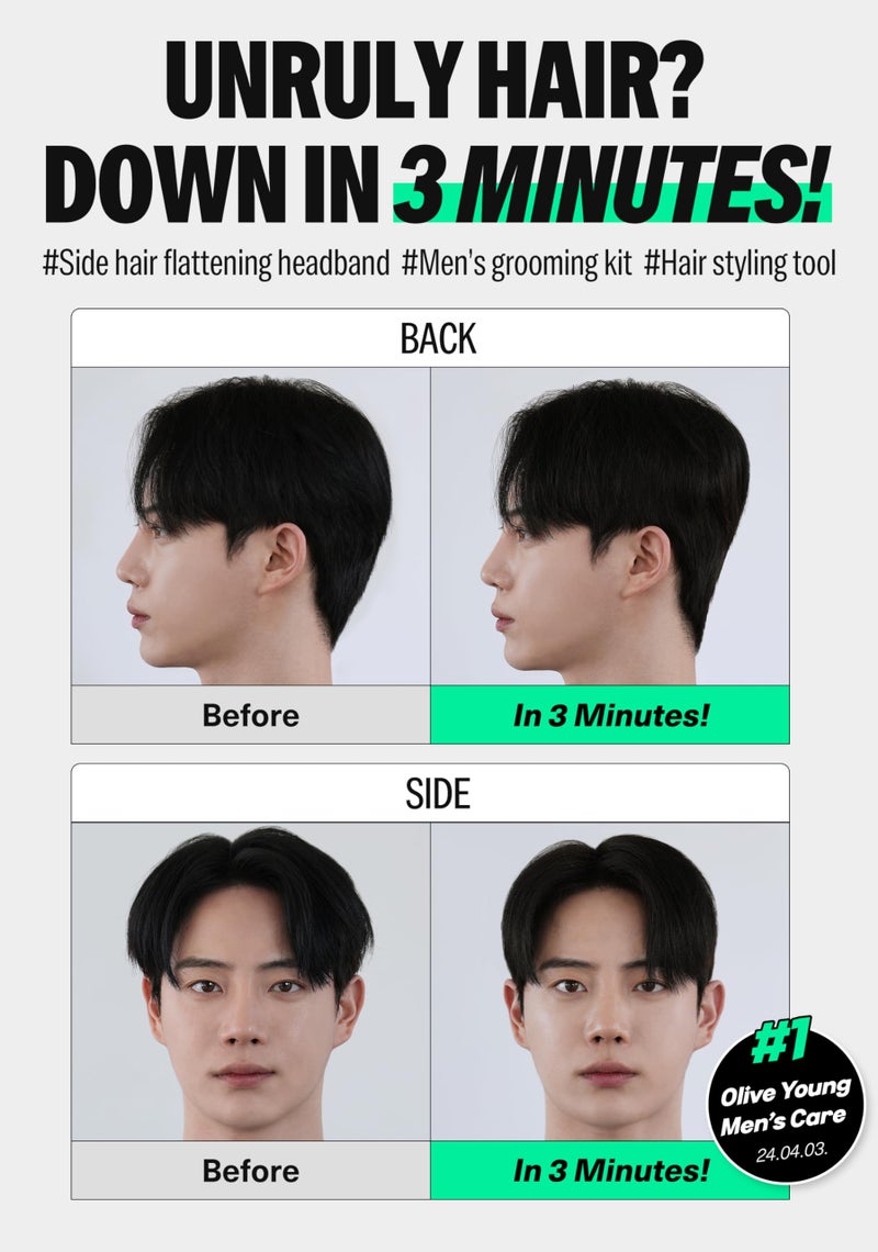 DASHU Perfect Downtech Original 3-Minute No Heat at Home Hair Press Down Perm Solution for Hair, Hair Straightener for Men's Grooming - Image 3