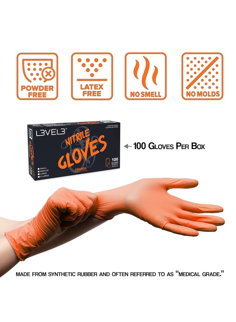 L3VEL3 Level 3 Nitrile Gloves - Professional Heavy Duty Disposable Gloves - Latex Free - Fits Snug - Box of 100  - Image 3
