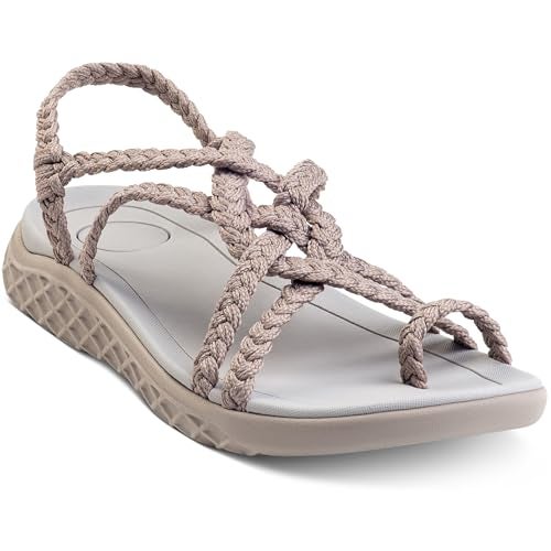 Plaka Explore Walking and Hiking Sandals for Women | Comfortable Summer Sandal with Arch Support | Waterproof Comfy Sandals for Travel, Beach or Poolside | Brazilian Sand | size 6 - Image 5