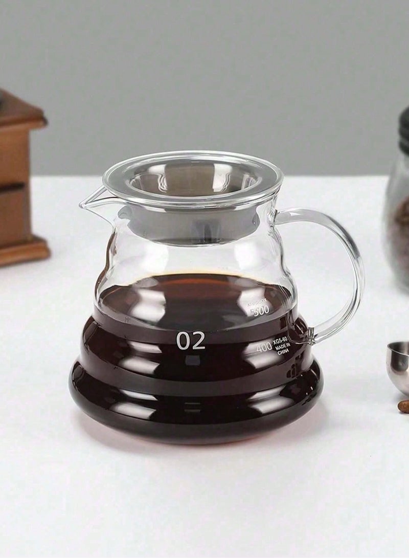Brutelle Pour Over Coffee Dripper 600ML with White Coffee Paper Filter 50-piece V60 Glass Coffee Maker with Filter Cup and Portable Coffee Drip Pot Hand Drip Coffee Brewer for Travel Camping Office Home - Image 2