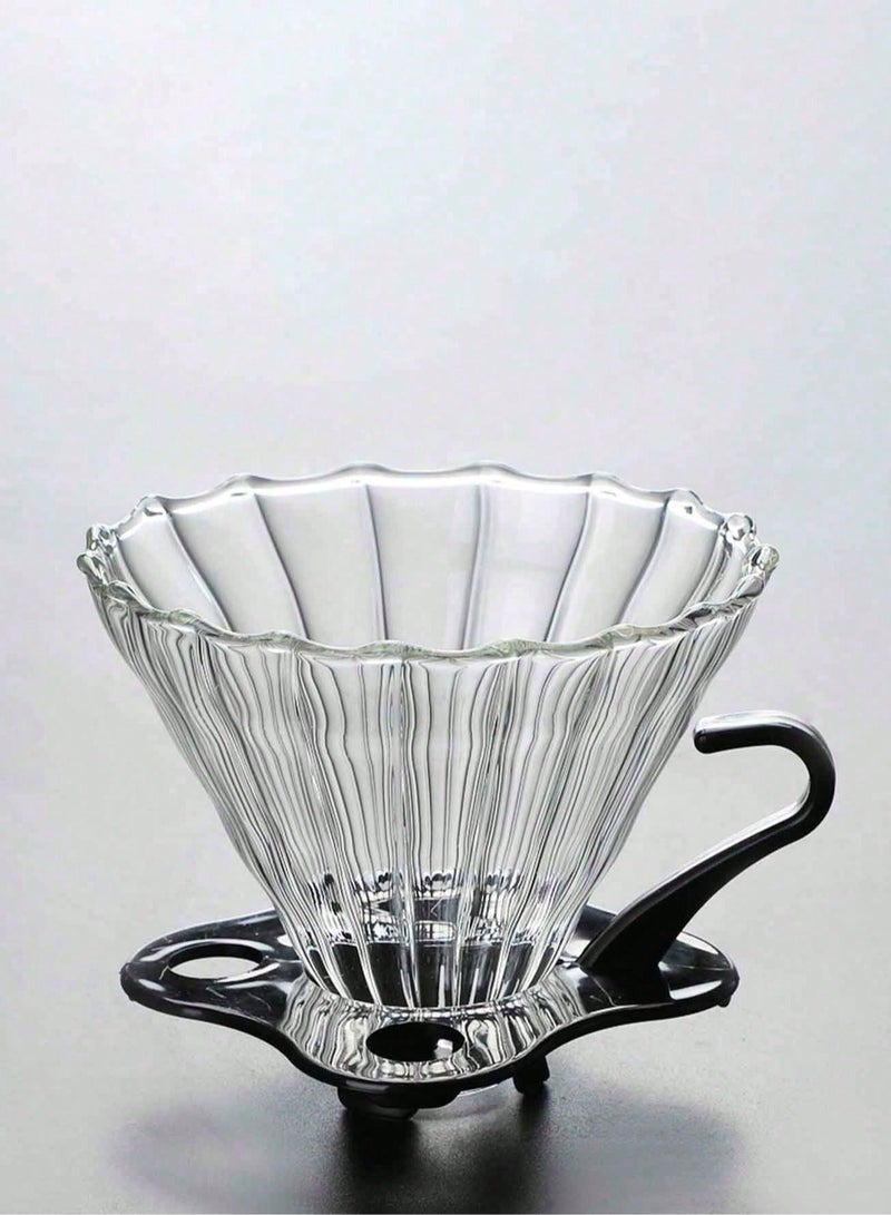 Brutelle Pour Over Coffee Dripper 600ML with White Coffee Paper Filter 50-piece V60 Glass Coffee Maker with Filter Cup and Portable Coffee Drip Pot Hand Drip Coffee Brewer for Travel Camping Office Home - Image 5