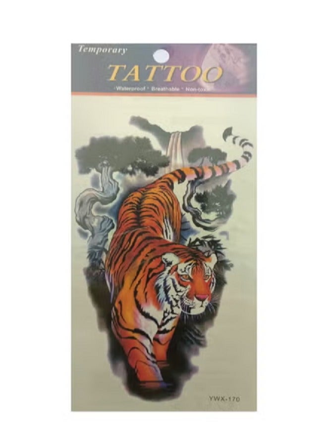 تاتؤ مؤقت على شكل نمر ملون بتصميم جميل وجذاب للنظر - Image 2