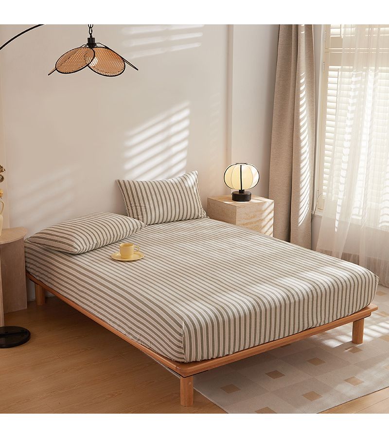 Cotton Fitted Sheet Set 3 Piece Soft Skin Friendly Machine Washable 70.87 x 78.74 Inch - Image 2