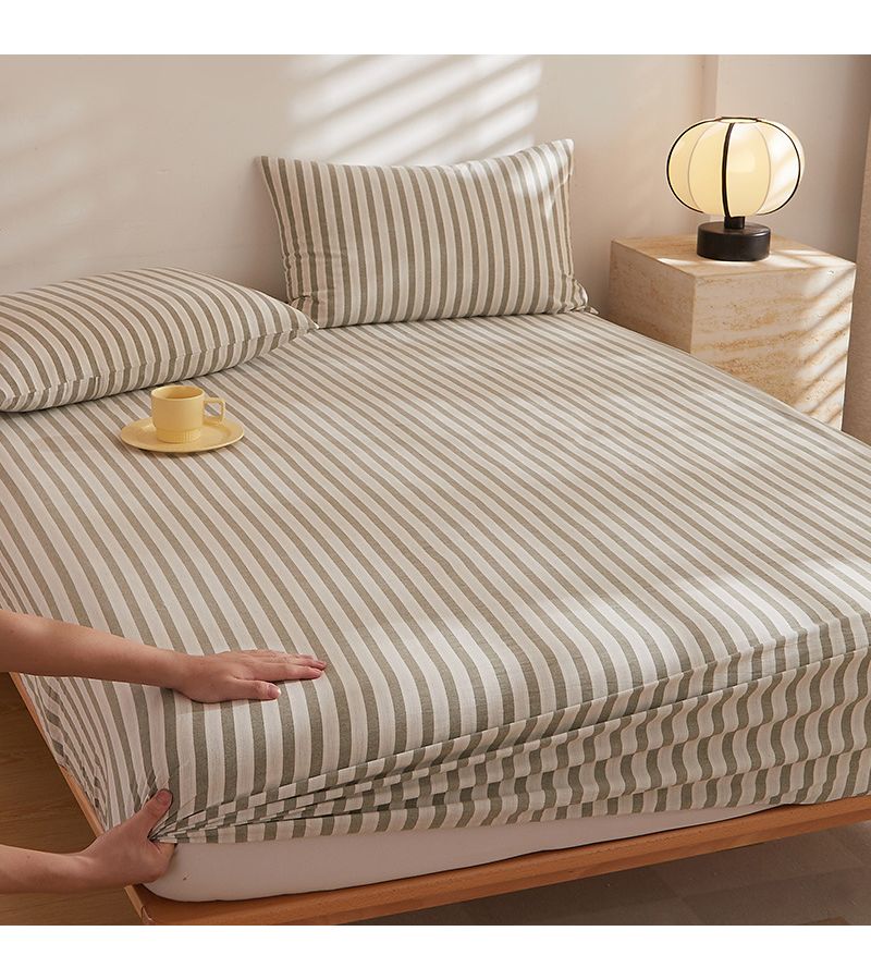 Cotton Fitted Sheet Set 3 Piece Soft Skin Friendly Machine Washable 70.87 x 78.74 Inch - Image 1