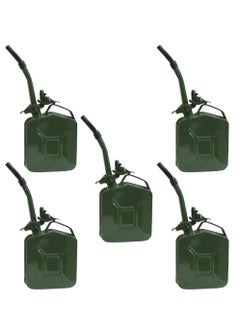 RACO RACO Gas Can Fuel Cans and Spout System Fuel Power Emergency Backup Tank with Flexible Spout Metal Steel for Cars Trucks Equipment Station Pack of 5 (METAL 5 L)  - Image 1