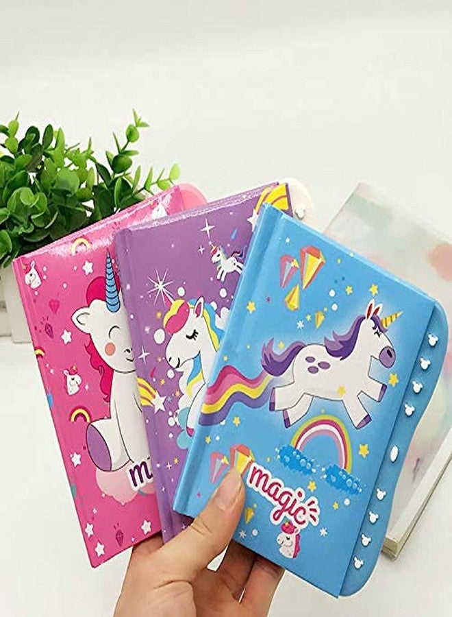 KARIC Unicorn Secret Password Lock Diary with 1Pc Unicorn Gel Pen for Kids (Pack of 2 Items) - Blue - Image 2