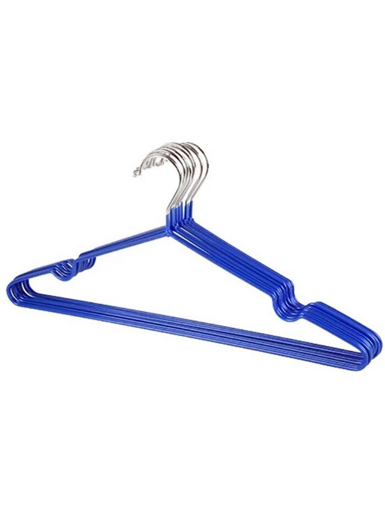 10pcs Metal Anti Slip Clothes Hanger Clothes Drying Hanger Dark Blue - Image 1