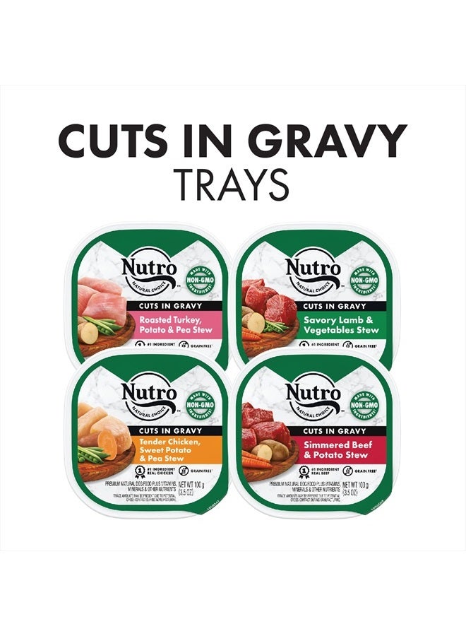 NUTRO Adult Natural Grain Free Wet Dog Food Cuts in Gravy Beef, Lamb, Chicken, and Turkey Variety Pack, (36) 3.5 oz. Trays - Image 2