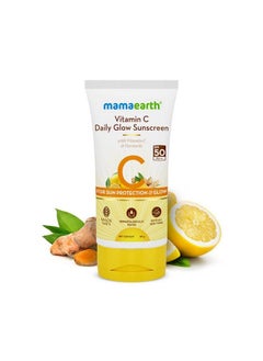Mamaearth Daily Glow Sunscreen Spf 50 Pa+++ No White Cast With Vitamin C & Turmeric For Sun Protection & Glow 50 G  - Image 3