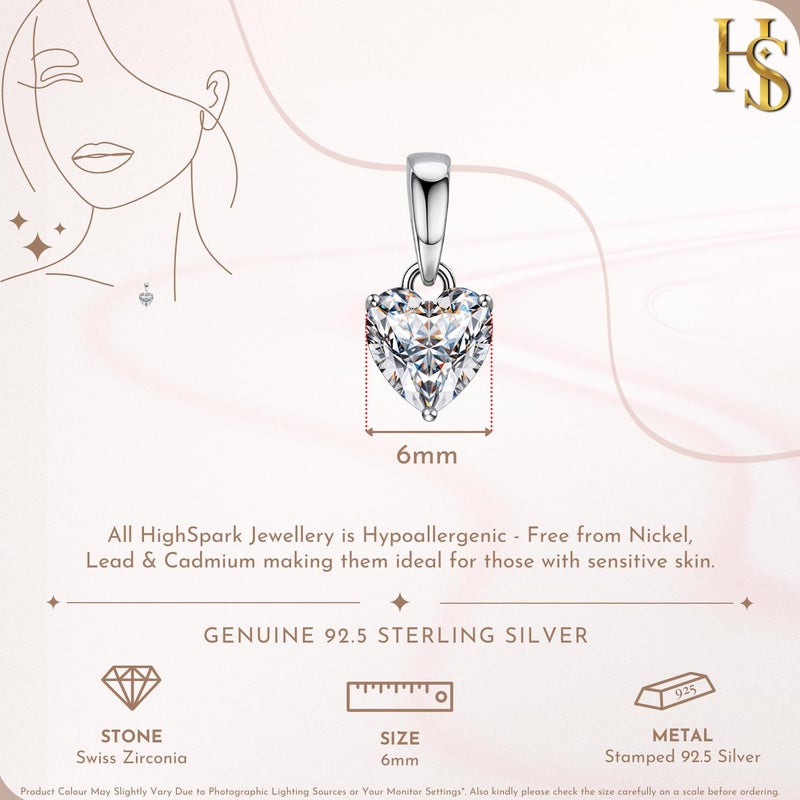 HighSpark Solitaire Pendant | 92.5 Sterling Silver & Diamond Like Brilliance Sparkling Zirconia for that Stunning Shine | Lovely Gift - Image 2