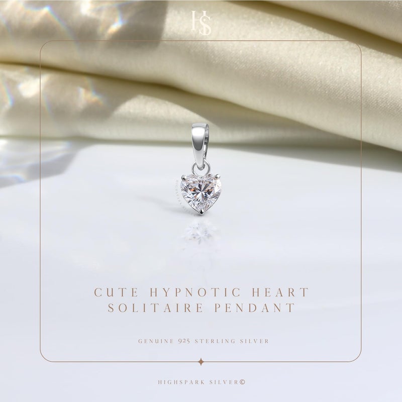 HighSpark Solitaire Pendant | 92.5 Sterling Silver & Diamond Like Brilliance Sparkling Zirconia for that Stunning Shine | Lovely Gift - Image 3