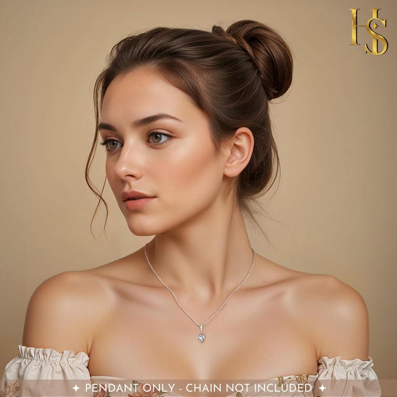 HighSpark Solitaire Pendant | 92.5 Sterling Silver & Diamond Like Brilliance Sparkling Zirconia for that Stunning Shine | Lovely Gift - Image 4