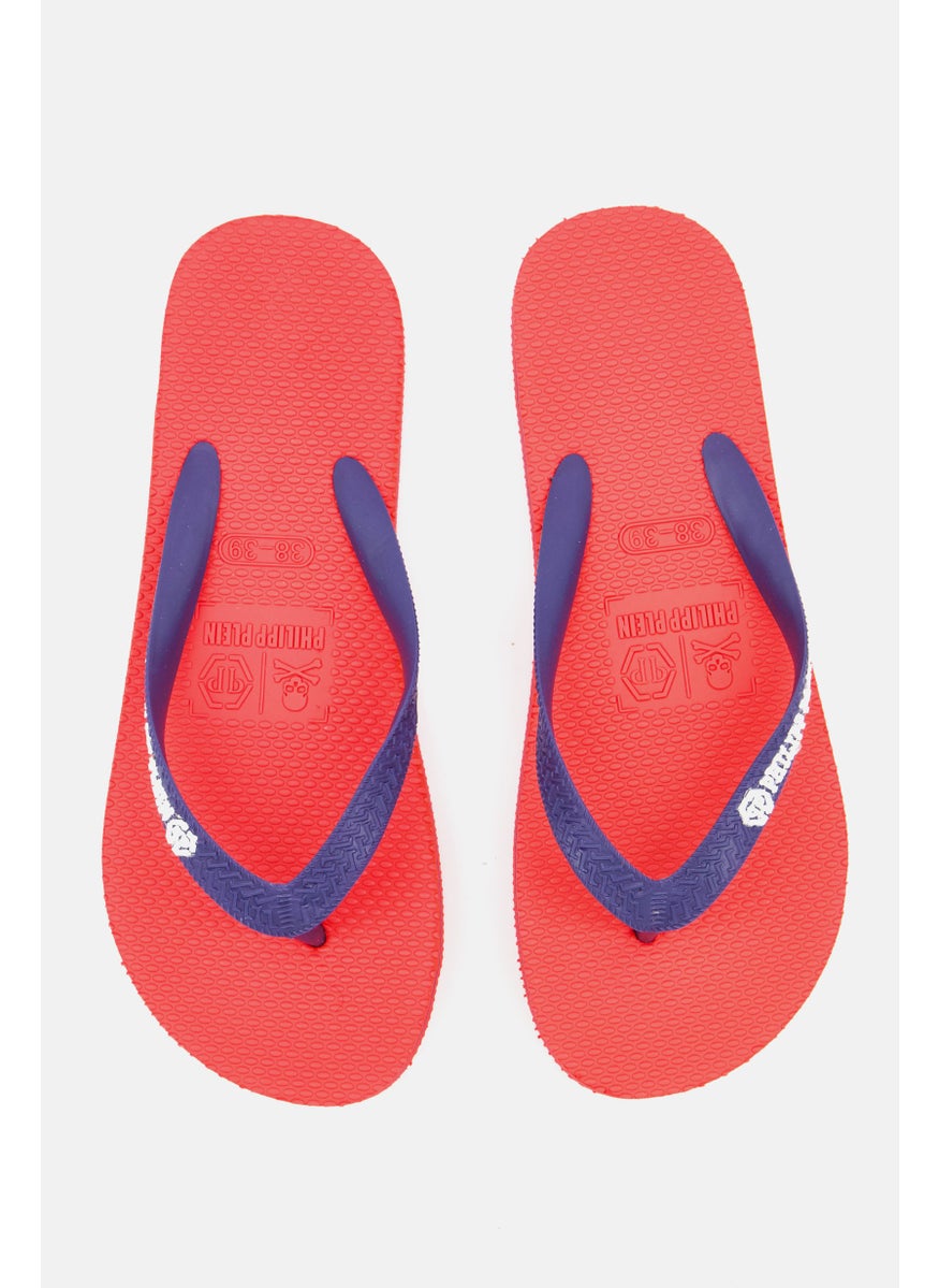 PHILIPP PLEIN Men Slip On Brand Logo Slippers, Red  - Image 4