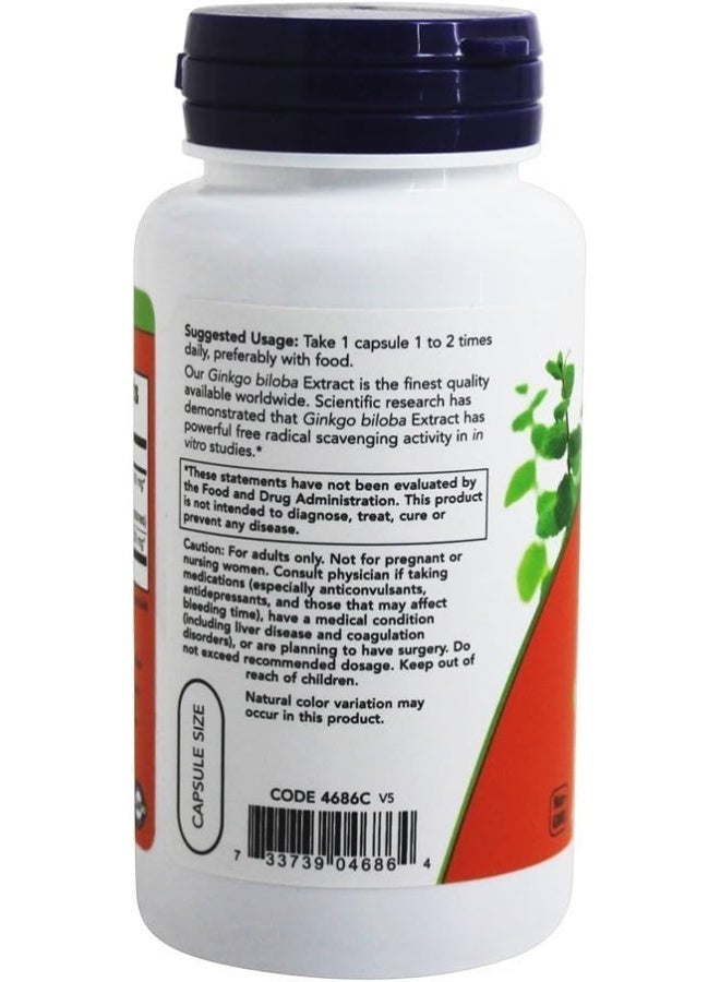 Now Foods Ginkgo Biloba 60 Mg 60 Veg Capsules - Image 4