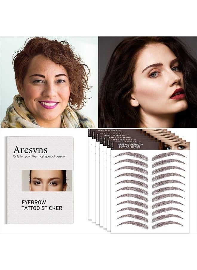 Aresvns - Eyebrow Tattoo for Women 77 Pairs! 4D Chocolate Brown Lifelike Imitation Eyebrows, Good looking Reddish Brown Eyebrow Transfers Sticker ,Suitable Sizes,Waterproof and Long-Lasting 4-6 Day Chri - Image 1