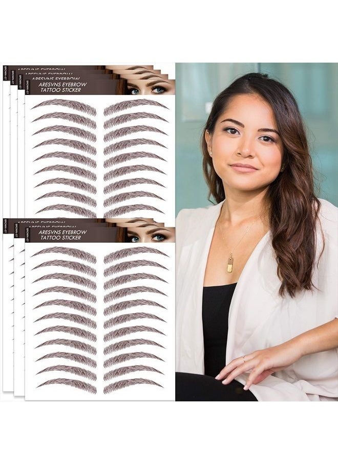 Aresvns - Eyebrow Tattoo for Women 77 Pairs! 4D Chocolate Brown Lifelike Imitation Eyebrows, Good looking Reddish Brown Eyebrow Transfers Sticker ,Suitable Sizes,Waterproof and Long-Lasting 4-6 Day Chri - Image 1