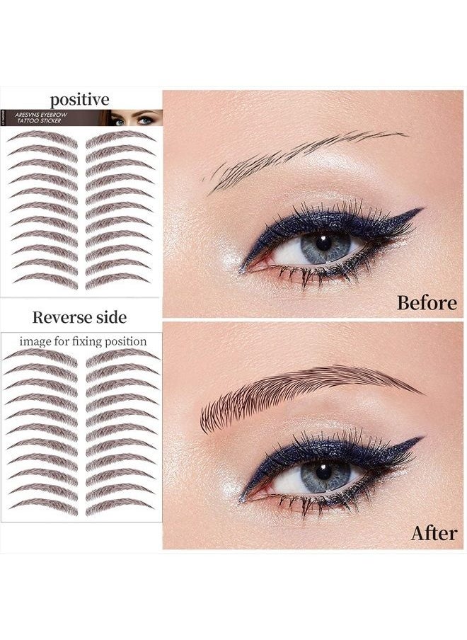 Aresvns - Eyebrow Tattoo for Women 77 Pairs! 4D Chocolate Brown Lifelike Imitation Eyebrows, Good looking Reddish Brown Eyebrow Transfers Sticker ,Suitable Sizes,Waterproof and Long-Lasting 4-6 Day Chri - Image 1