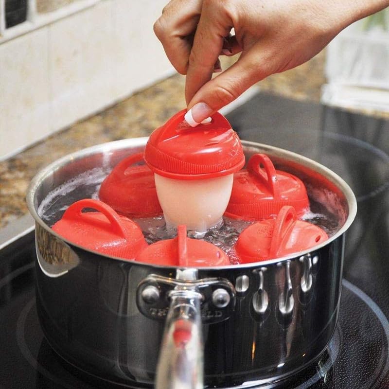 XVIA XVIA Silicon Egg Maker Mold, Egg Boil Cup Hard Boiled Egg Cooker Without Egg Shell Silicone Egg Boil Poachers  - Image 2