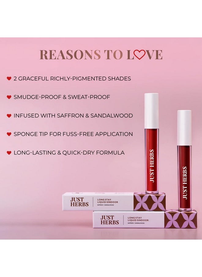 Just Herbs Liquid Sindoor Long Lasting Quick Dry 5G (Scarlet Maroon)  - Image 2