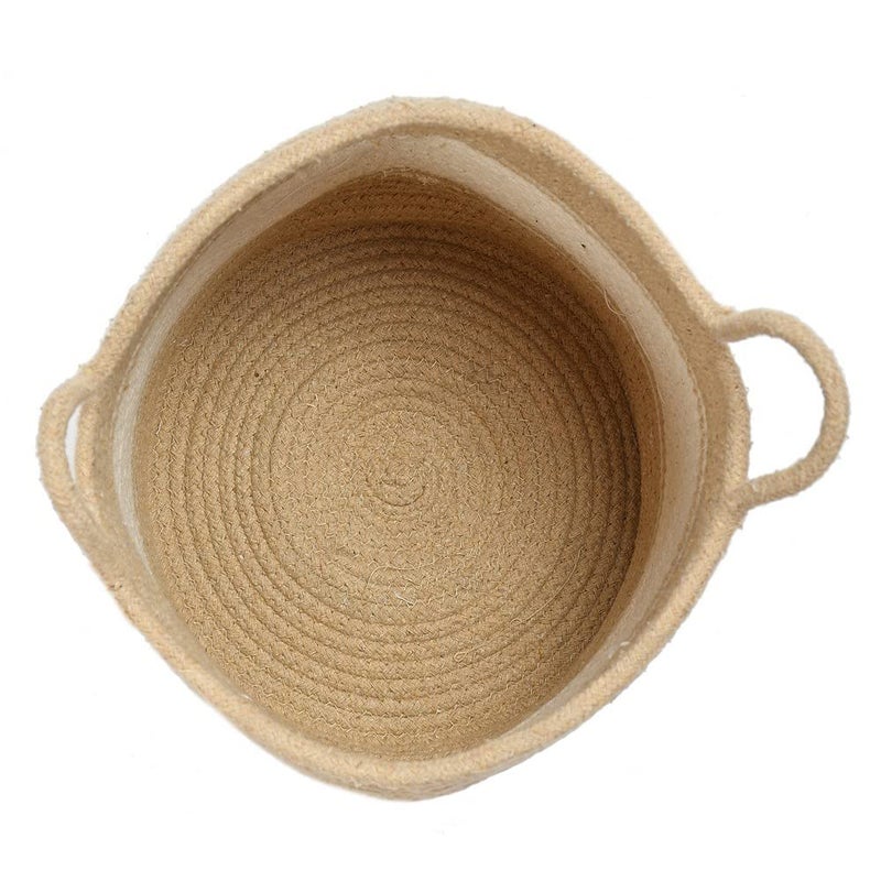 pepme pepme Top Bottom Broader Block Thin Stripe Planter Basket Beige White 12x12 Pack of 1  - Image 4