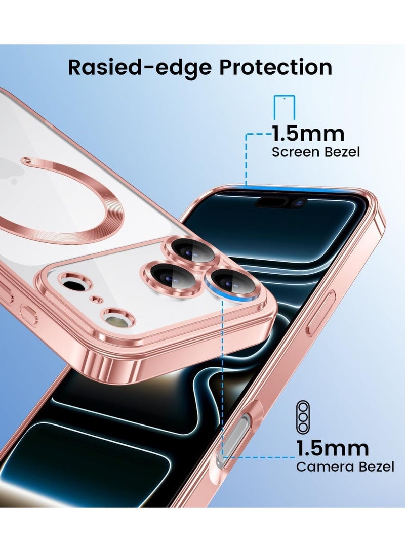 ACLIX Magnetic for iPhone 17 Pro Max, Case Clear, [Compatible with Magsafe, Built-in Camera Lens Protector], Soft Slim Phone Case Cover for iPhone 17 Pro Max | Pink - Image 3