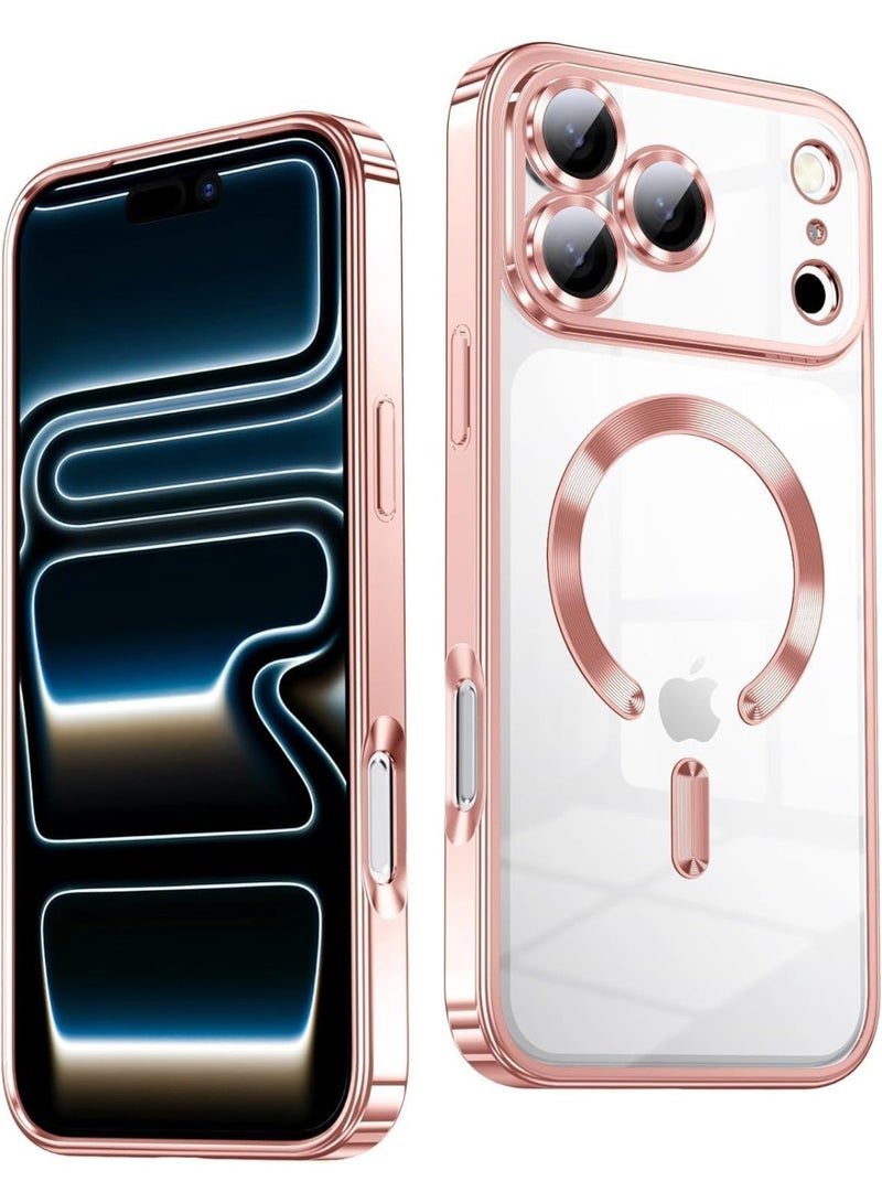ACLIX Magnetic for iPhone 17 Pro Max, Case Clear, [Compatible with Magsafe, Built-in Camera Lens Protector], Soft Slim Phone Case Cover for iPhone 17 Pro Max | Pink - Image 1