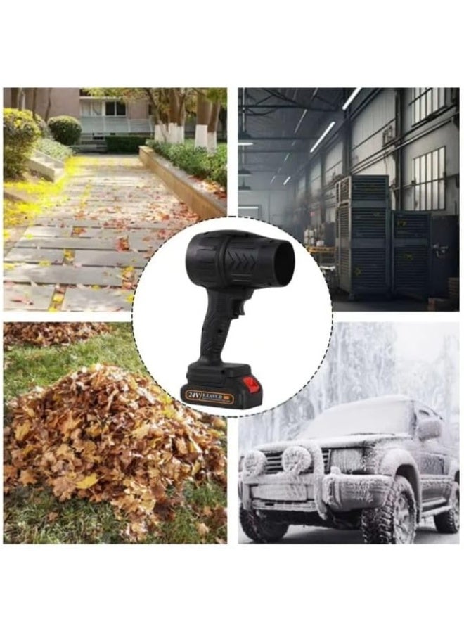 PRO 24V Cordless Portable Electric Air Blower for Car, Vacuum Cleaner, Perfect for Cleaning Dust, Leaves, BBQ for Home and Car: Multi-Use Cleaning Companion - Black - - Image 2