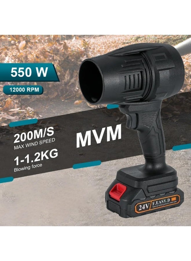 PRO 24V Cordless Portable Electric Air Blower for Car, Vacuum Cleaner, Perfect for Cleaning Dust, Leaves, BBQ for Home and Car: Multi-Use Cleaning Companion - Black - - Image 3