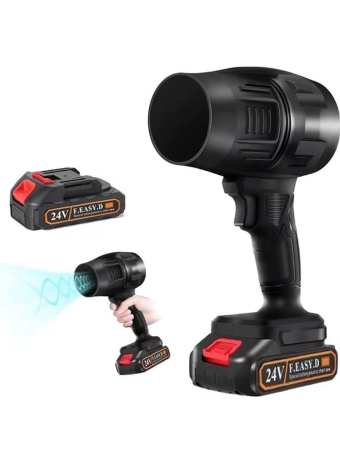 PRO 24V Cordless Portable Electric Air Blower for Car, Vacuum Cleaner, Perfect for Cleaning Dust, Leaves, BBQ for Home and Car: Multi-Use Cleaning Companion - Black - - Image 1