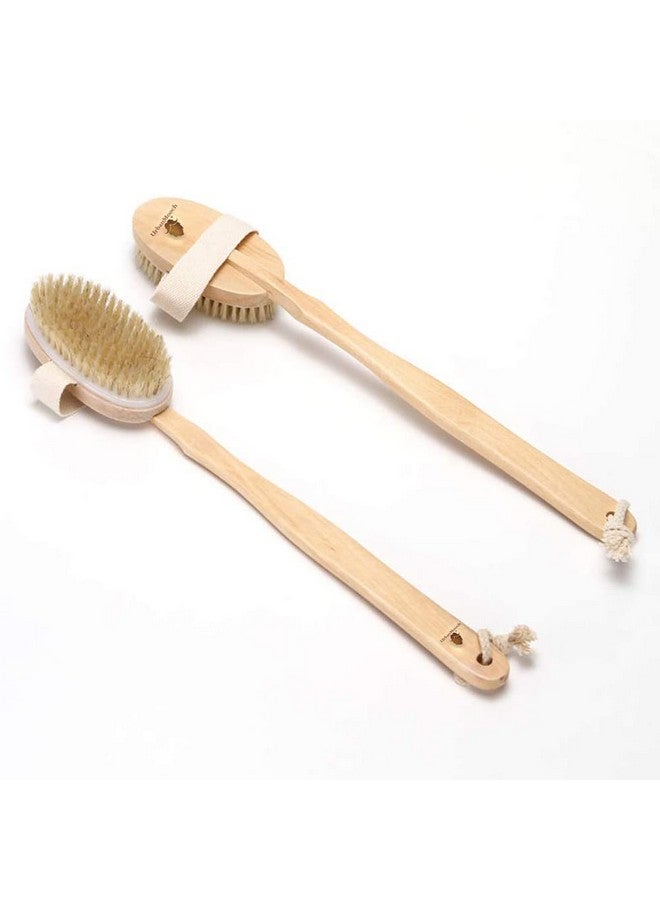 إربان موتش فرشاة استحمام خشبية بمقبض طويل للرجال | شعيرات طبيعية | قابلة للفصل | التنظيف الجاف يزيل الجلد الميت ويعالج السيلوليت ويحفز تدفق الدم | مقشر الظهر للاستحمام - Image 1