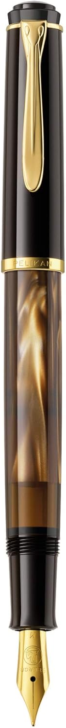 Pelikan Pelikan Tradition M200 Fountain Pen Broad Nib Brown Marble 1 Each 808903 - Image 1