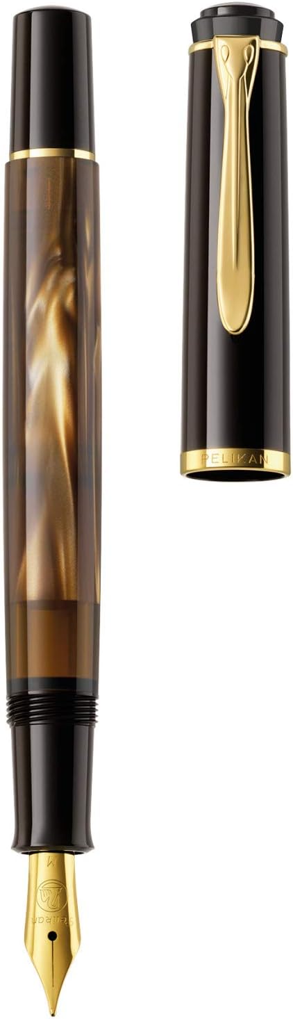 Pelikan Pelikan Tradition M200 Fountain Pen Broad Nib Brown Marble 1 Each 808903 - Image 2