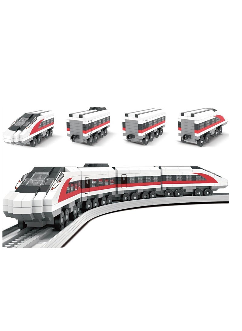 كاست ويف مجموعات مكعبات بناء القطارات نموذج قطار عالي السرعة ألعاب بناء مجموعات الطوب الصغيرة مع مسارات القطارات DIY البناء التعليمي 624 قطعة الطوب للأطفال 8+ - Image 1