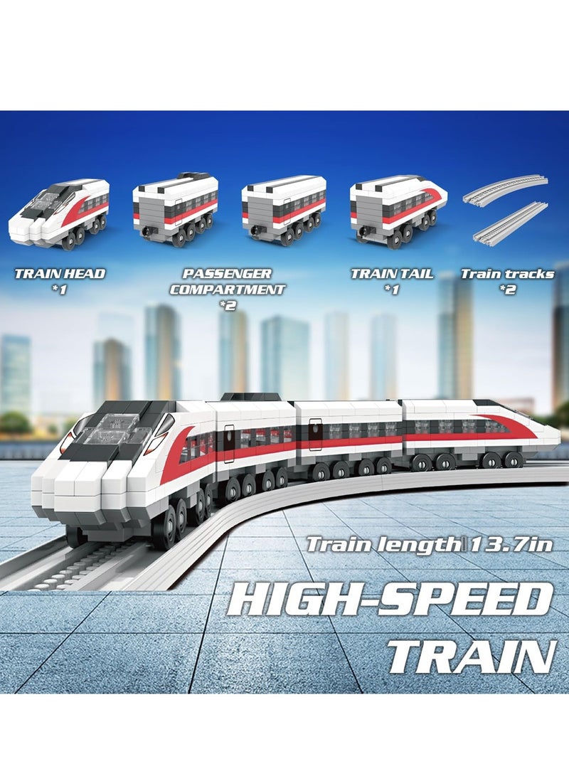 كاست ويف مجموعات مكعبات بناء القطارات نموذج قطار عالي السرعة ألعاب بناء مجموعات الطوب الصغيرة مع مسارات القطارات DIY البناء التعليمي 624 قطعة الطوب للأطفال 8+ - Image 2
