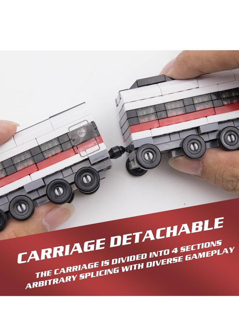 كاست ويف مجموعات مكعبات بناء القطارات نموذج قطار عالي السرعة ألعاب بناء مجموعات الطوب الصغيرة مع مسارات القطارات DIY البناء التعليمي 624 قطعة الطوب للأطفال 8+ - Image 5