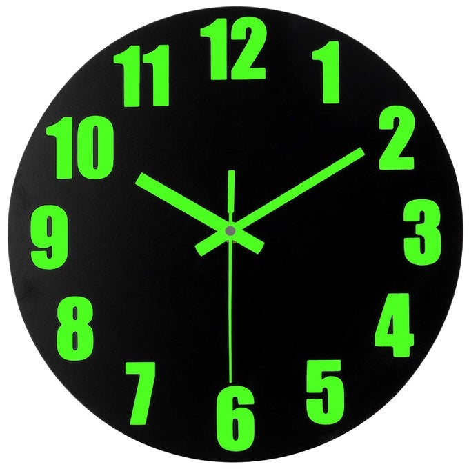 LUMINOUS WALL CLOCK 12 WOODEN WALL CLOCKS WITH SILENT MOVEMENT AND GLOWING UP FUNCTION NO GLASS VILLAGE WALL CLOCK DECORATIVE BEDROOM KITCHEN OFFICE BATTERY OPERATED
