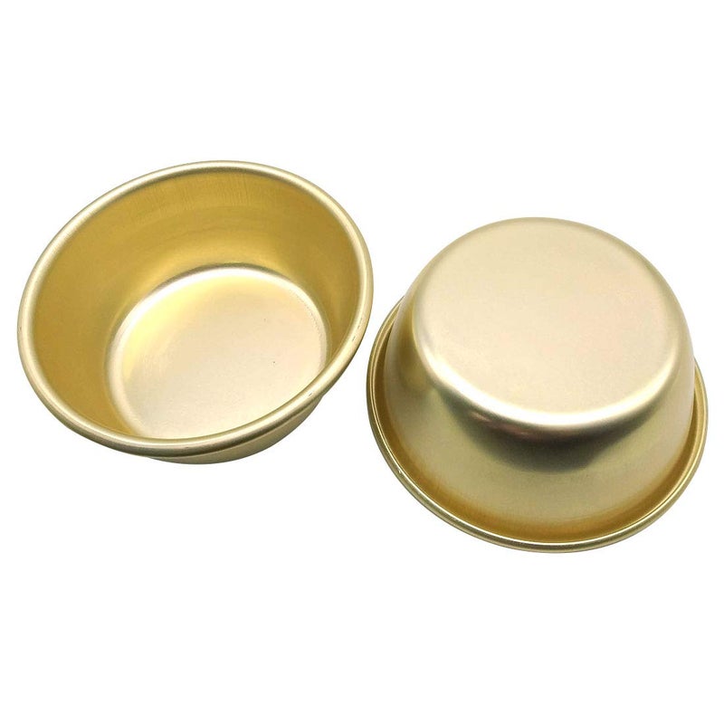 SUPIA Korean Traditional Wine Bowls(No handle)  Korean Wine Bowl  Hiking Soup Dish  BBQ Parties  Camping & All Occasions Aluminum  Yellow 2pcs (5.31 inches) - Image 2