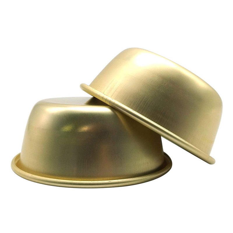 SUPIA Korean Traditional Wine Bowls(No handle)  Korean Wine Bowl  Hiking Soup Dish  BBQ Parties  Camping & All Occasions Aluminum  Yellow 2pcs (5.31 inches) - Image 3
