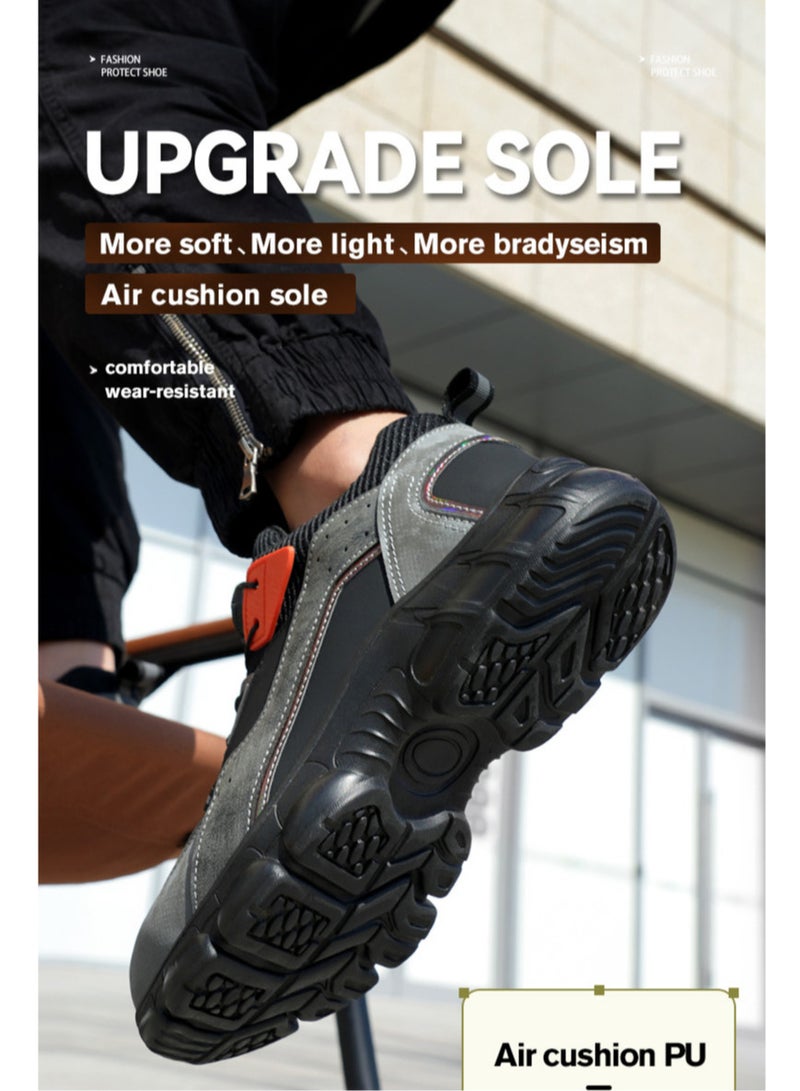 Tennis Style Safety Shoes for Men - Steel Toe, Non-Slip, Lightweight Industrial Work Sneakers (45 EUR) - Image 4