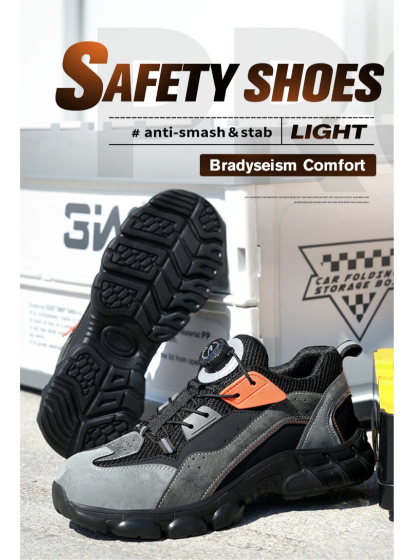 Tennis Style Safety Shoes for Men - Steel Toe, Non-Slip, Lightweight Industrial Work Sneakers (45 EUR) - Image 3