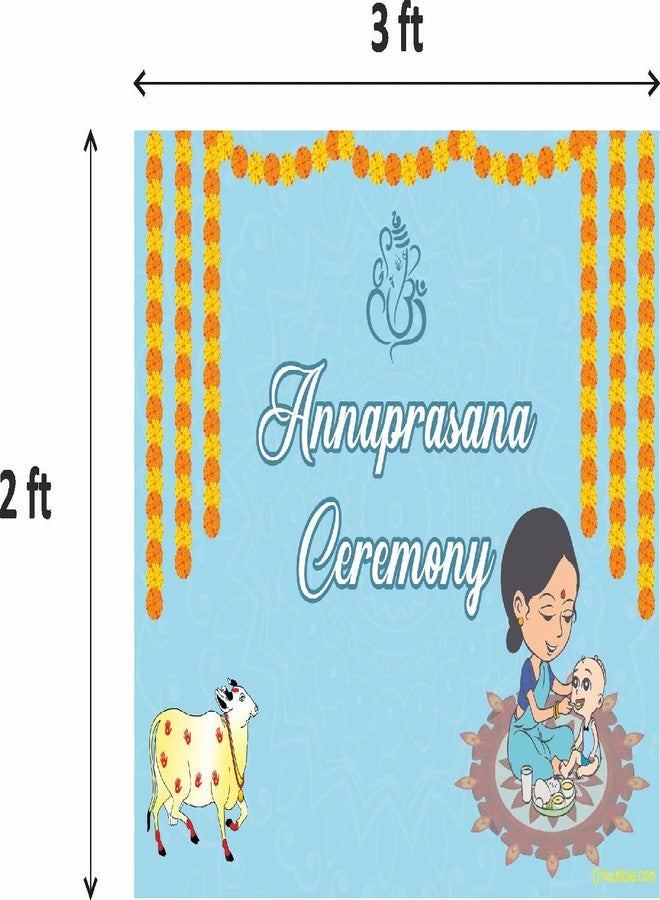 Untumble Annaprasana Kit - Foil Curtains, Moon & Star Balloons, Backdrop for Annaprashan/Baptism/Rice Ceremony for Baby Boy - Banner Included - Pack of 67 - Image 3