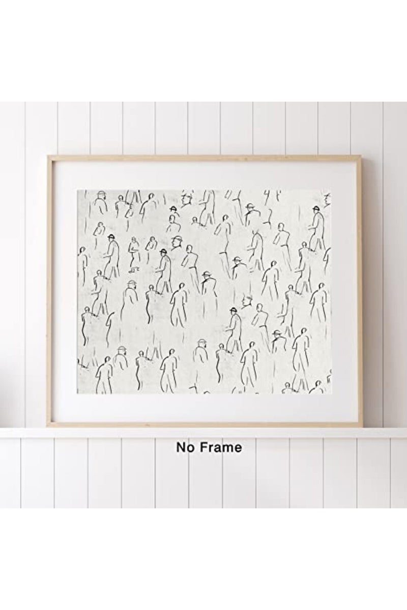 Pttkktbm Abstract Figure Wall Art Vintage Sketch Prints Minimalist Painting Black and White Line Drawings Prints for Living Room Vintage Poster Sketch Figures Abstract Line Art Man Artwork 16x20inch No Frame - Image 2