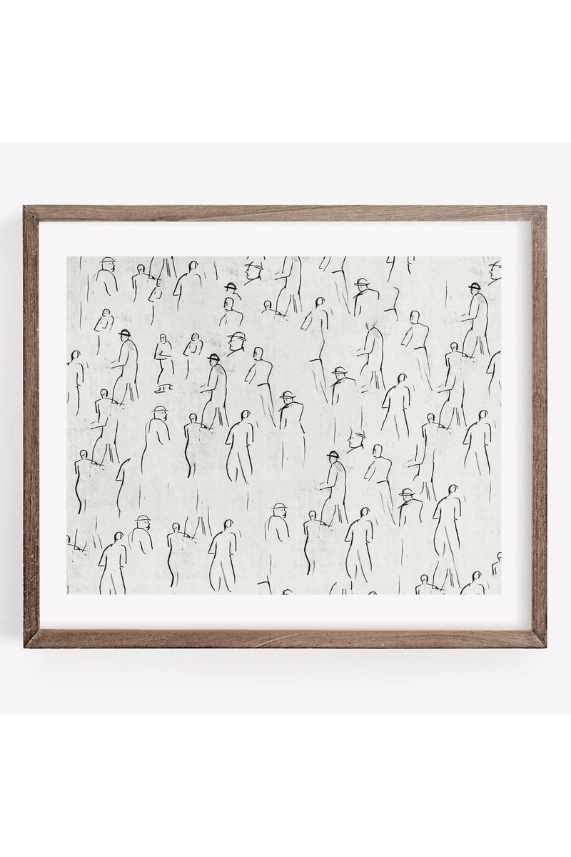 Pttkktbm Abstract Figure Wall Art Vintage Sketch Prints Minimalist Painting Black and White Line Drawings Prints for Living Room Vintage Poster Sketch Figures Abstract Line Art Man Artwork 16x20inch No Frame - Image 1