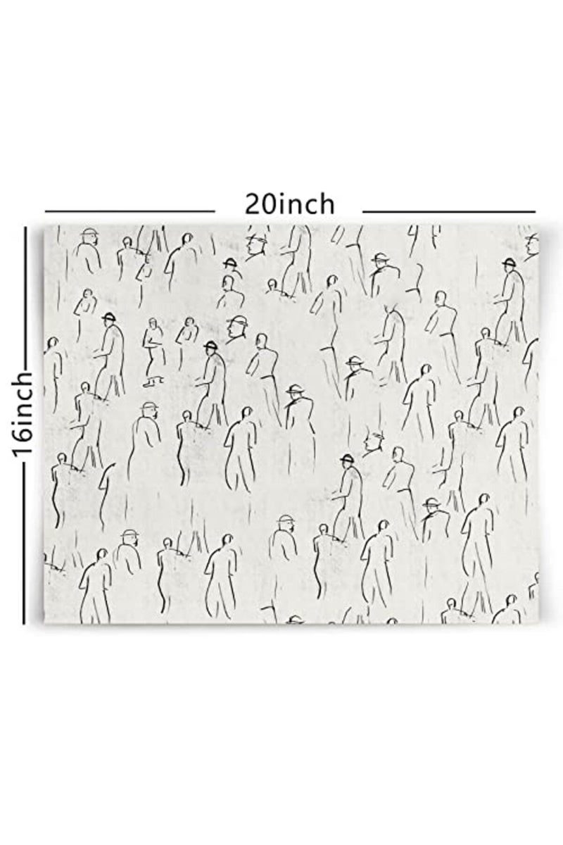 Pttkktbm Abstract Figure Wall Art Vintage Sketch Prints Minimalist Painting Black and White Line Drawings Prints for Living Room Vintage Poster Sketch Figures Abstract Line Art Man Artwork 16x20inch No Frame - Image 3