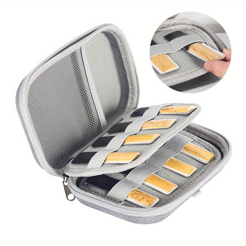 Gray EVA Reed Box Shockproof Portable for Clarinet Saxophone - Image 1