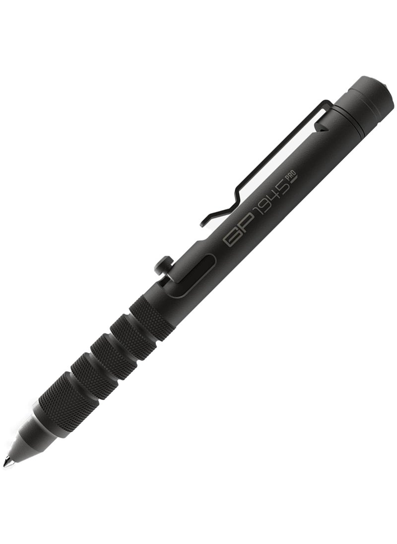 GPCA GPCA - GP 1945 Bolt Action Pen PRO, EDC Pen Multitool with Rescue Whistle, Survival Gear for Camping and Roadtrip, Measurement on grip, Aluminum, Jet Black  - Image 1