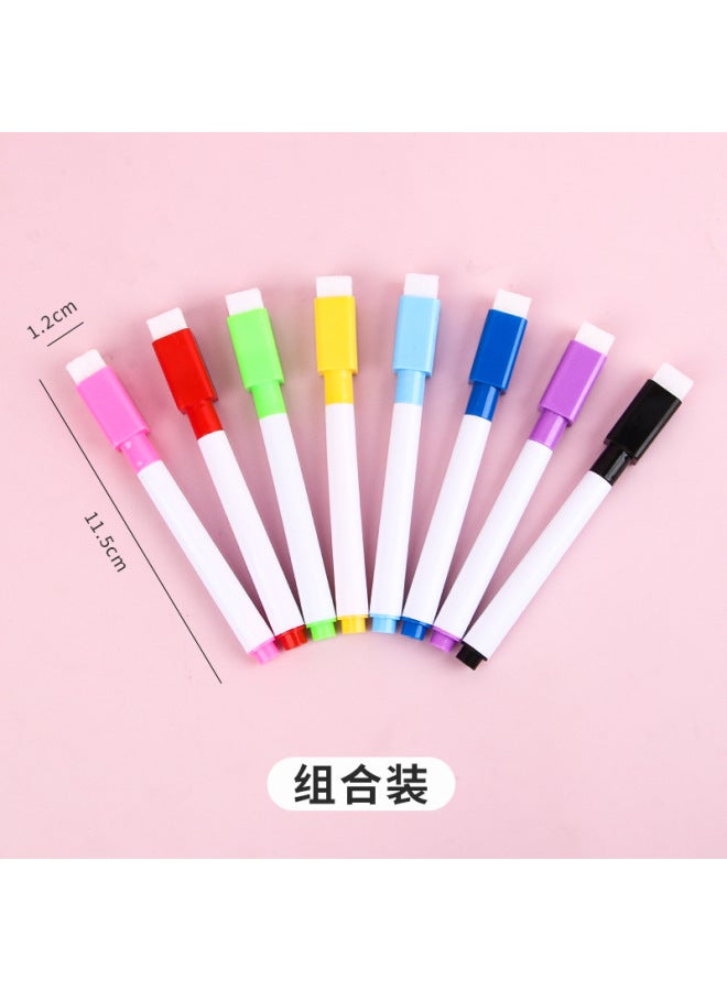 HELPS قلم سبورة أبيض ملون قابل للمسح يعتمد على الماء مع شفط مغناطيسي لرسم الأطفال 8 ألوان جريئة - Image 1